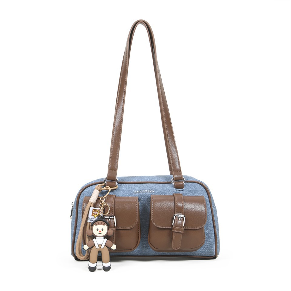 Denim Patchwork Shoulder Bag